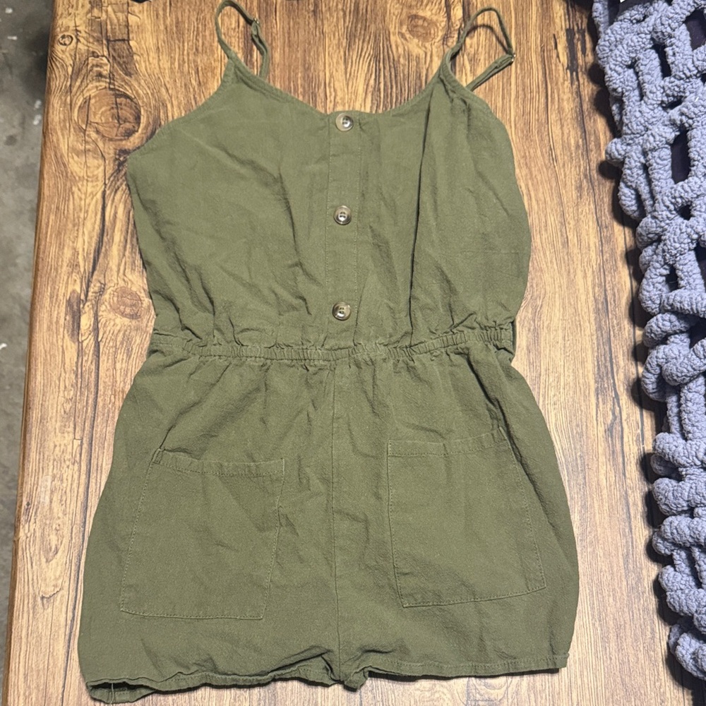 Source Unknown Olive Green Kids One Piece